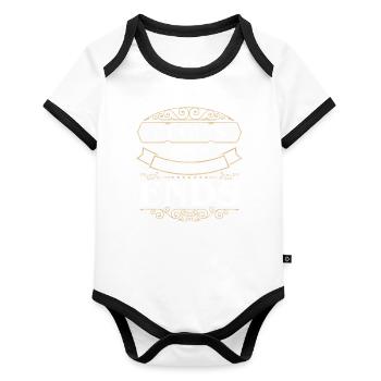 Ingenieur Entwurf Architekturbüro - Baby Bio-Kurzarm-Kontrastbody - Weiß/Schwarz  - Vorne