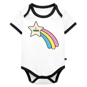 I Tried Sarcasm - Organic Baby Contrasting Bodysuit - white/black  - Front