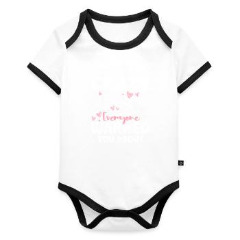 Grandma, grandchild, extended family, grandmother - Organic Baby Contrasting Bodysuit - white/black  - Front