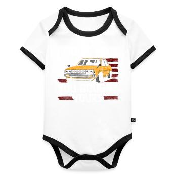 Tuner show garage - Organic Baby Contrasting Bodysuit - white/black  - Front