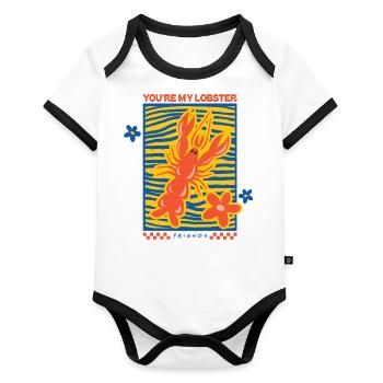 Friends You Are My Lobster Design - Body Bébé bio contrasté manches courtes - blanc/noir  - Devant