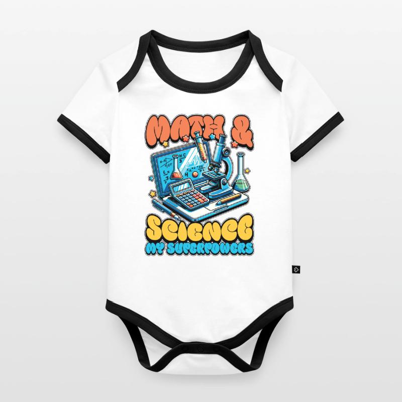 STEM Teacher Math + Science Data Analysis Educator Organic Baby Contrasting Bodysuit