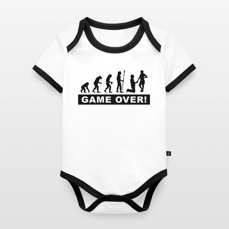 evolution_wedding Baby Bio-Kurzarm-Kontrastbody