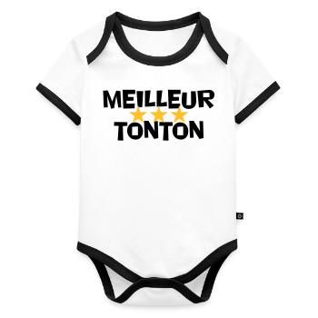 Best Uncle - Organic Baby Contrasting Bodysuit - white/black  - Front