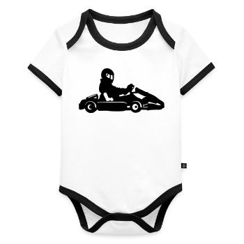 Karting - Body Bébé bio contrasté manches courtes - blanc/noir  - Devant