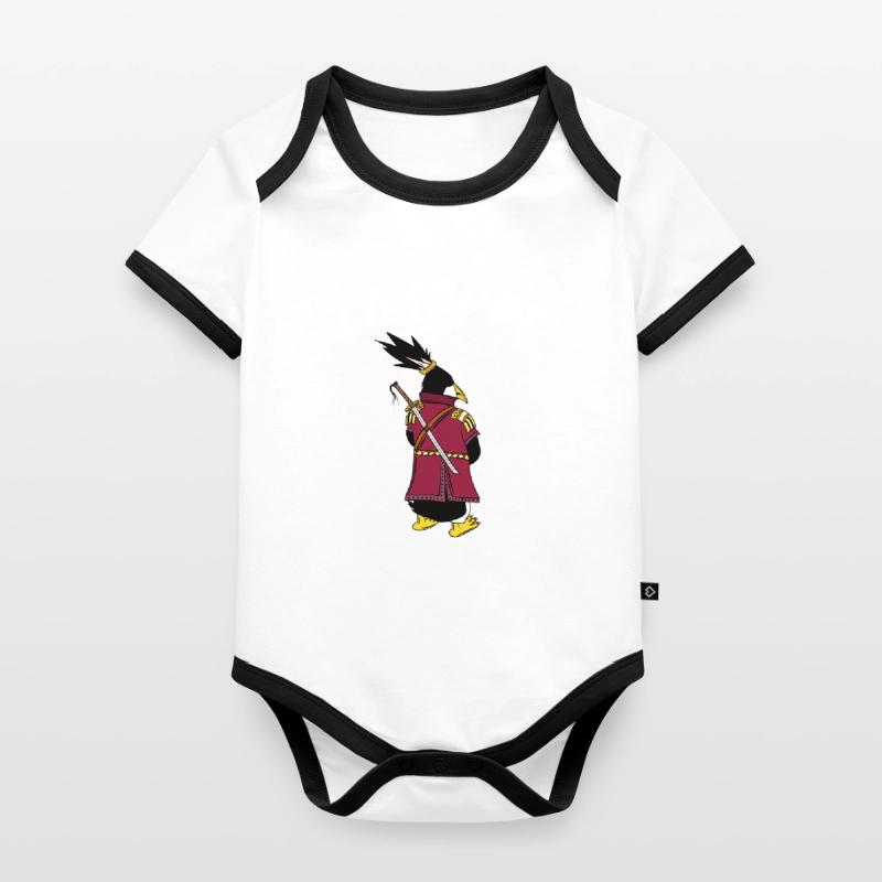 Linux Pinguin I Am Root Geeks Nerd Computer Ninja Baby Bio-Kurzarm-Kontrastbody