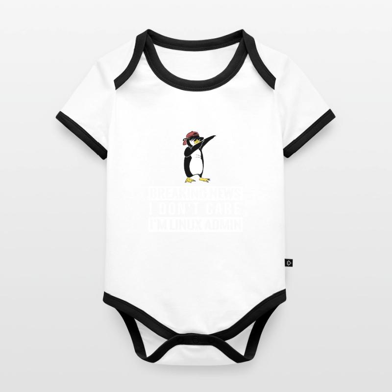 IT nerd Linux Linux penguin geek software engineer Organic Baby Contrasting Bodysuit