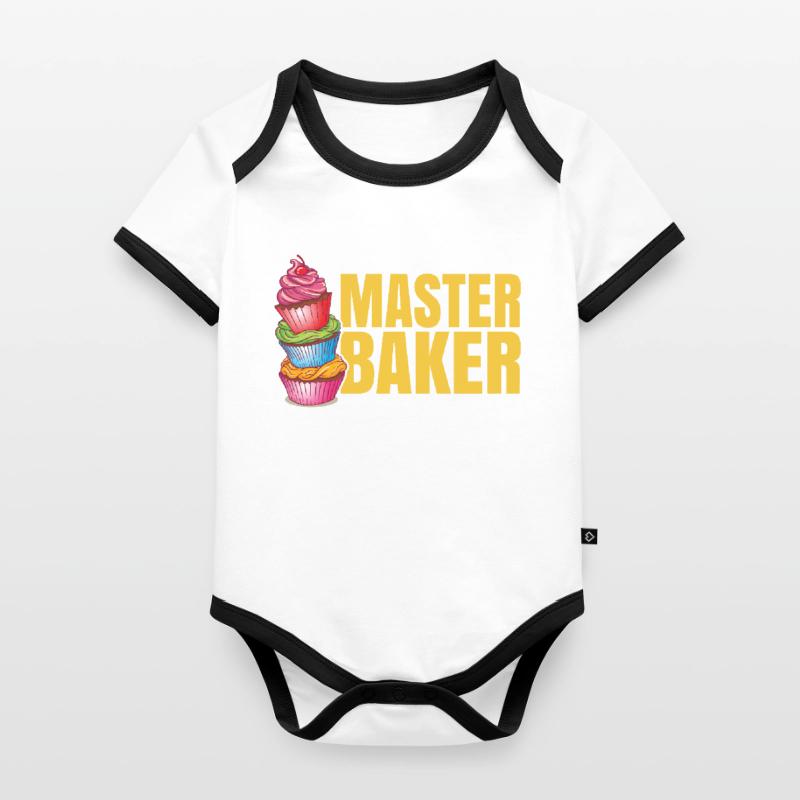 Master baker - baker baker baker cupcake Organic Baby Contrasting Bodysuit