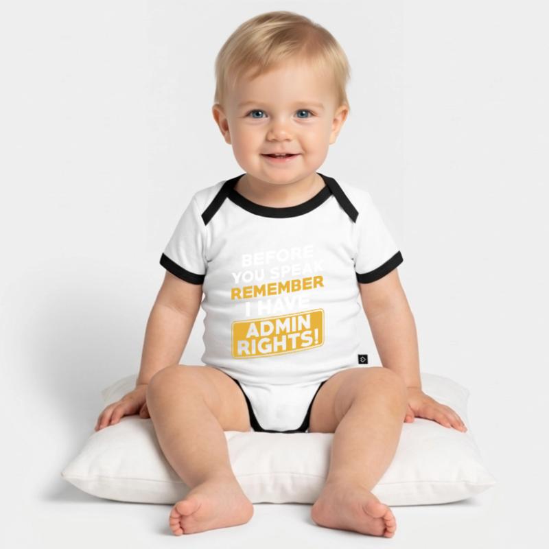 Administrator Computer Scientist Programmer Admin Organic Baby Contrasting Bodysuit