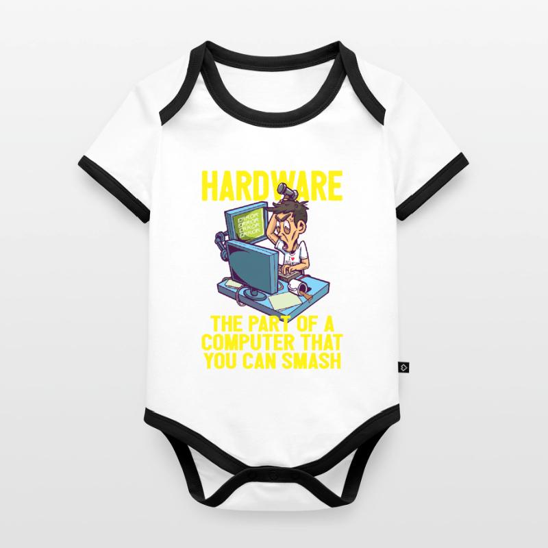 Smash PC Hardware Debugging IT Coder Informatics Organic Baby Contrasting Bodysuit