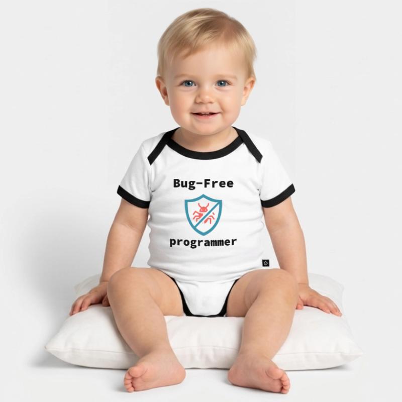 Bug-Free Programmer, Bug-Free Programming Organic Baby Contrasting Bodysuit