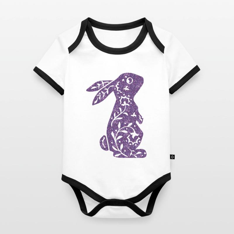 Easter Easter Happy Easter Easter Eggs Organic Baby Contrasting Bodysuit