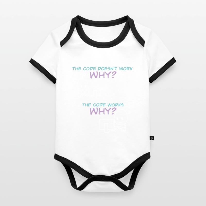 Programmer Code Works Why Body Bébé bio contrasté manches courtes