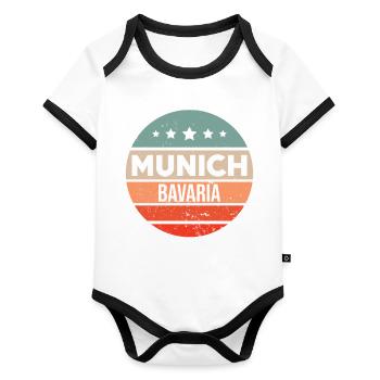 Munich - Organic Baby Contrasting Bodysuit - white/black  - Front