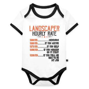 Gardennursery Gardener Landscape Gardener - Organic Baby Contrasting Bodysuit - white/black  - Front