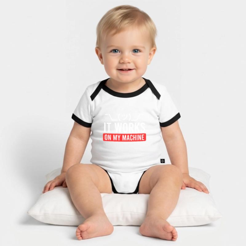 Coder Spruch Software Tester Debugging Informatik Baby Bio-Kurzarm-Kontrastbody