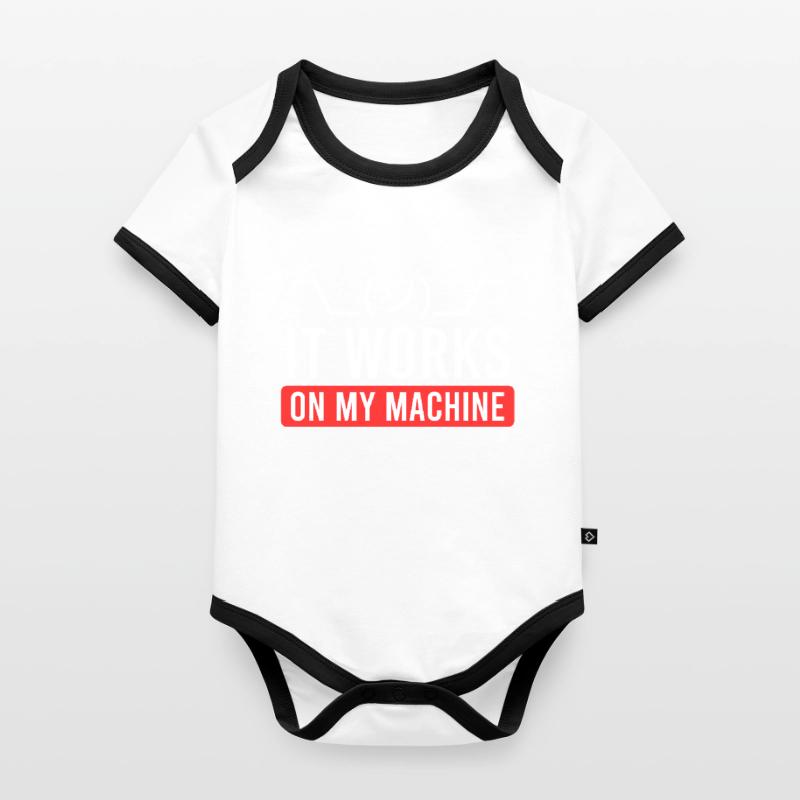 Coder Spruch Software Tester Debugging Informatik Baby Bio-Kurzarm-Kontrastbody