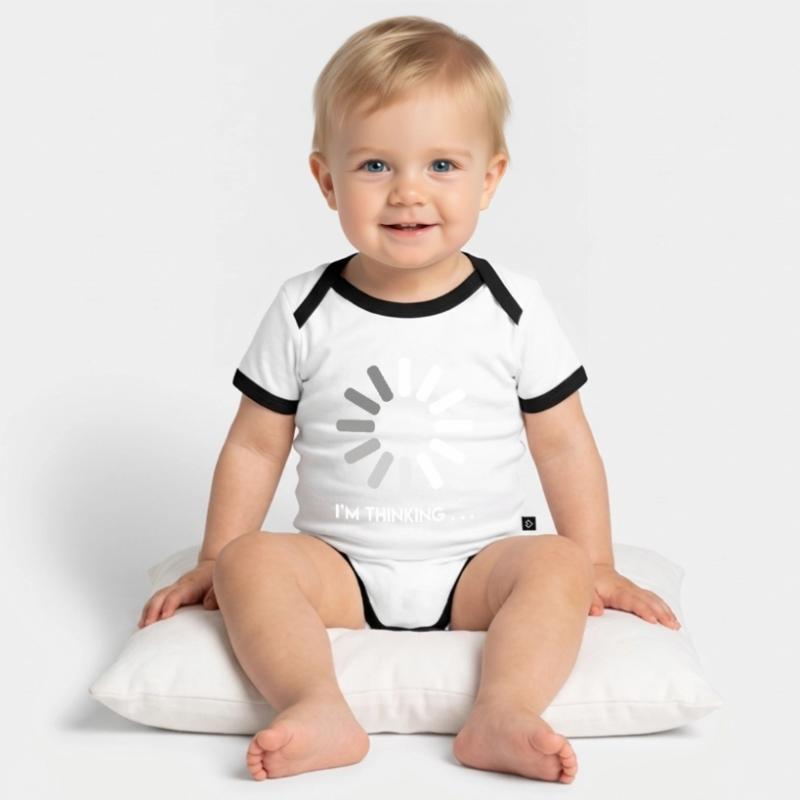 Programmierer Witz ich denke nach Coder Baby Bio-Kurzarm-Kontrastbody