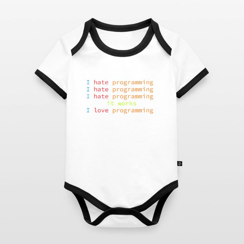 Code Debugging Joke Hate Programming Coder Organic Baby Contrasting Bodysuit