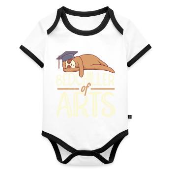 Bedchiller of Arts Bachelor's Degree Bachelor - Organic Baby Contrasting Bodysuit - white/black  - Front