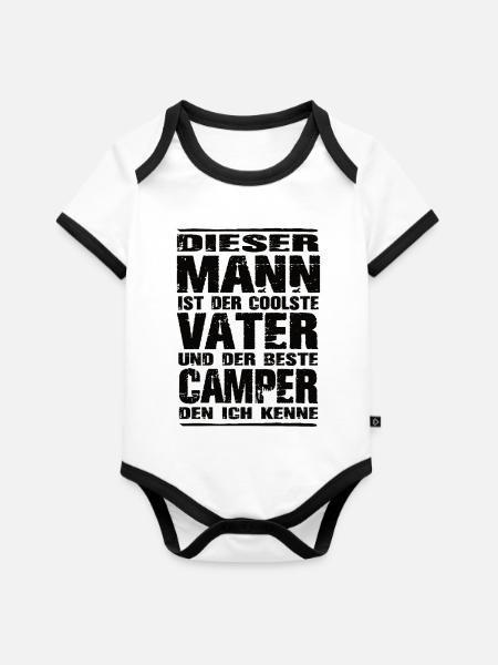 Camper - Baby Bio-Kurzarm-Kontrastbody - Weiß/Schwarz 