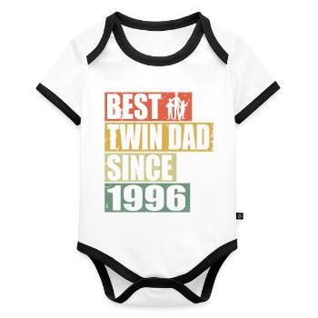 Twins Father Twin Father since 1996 - Organic Baby Contrasting Bodysuit - white/black  - Front