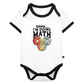 Shhh I'm Doing Math Funny Weight Lifting - - Organic Baby Contrasting Bodysuit - white/black  - Front