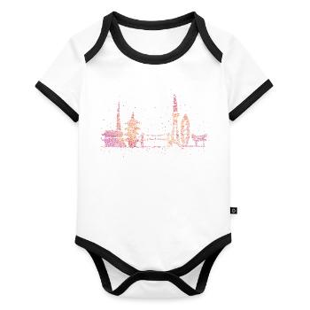 Tokyo Skyline Silhouette City Trip Japan Gift - Organic Baby Contrasting Bodysuit - white/black  - Front