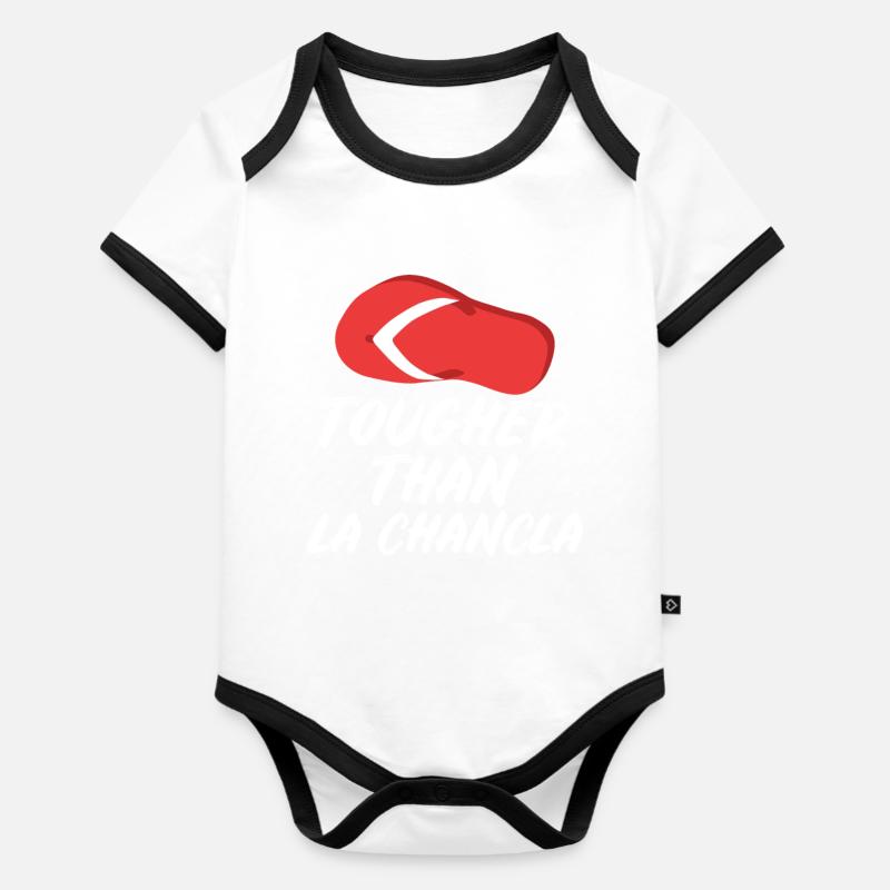 Plus dur que La Chancla espagnol mexicain la - Body Bébé bio contrasté manches courtes - blanc/noir