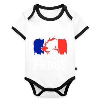 France Gift Paris French French Monaco - Organic Baby Contrasting Bodysuit - white/black  - Front