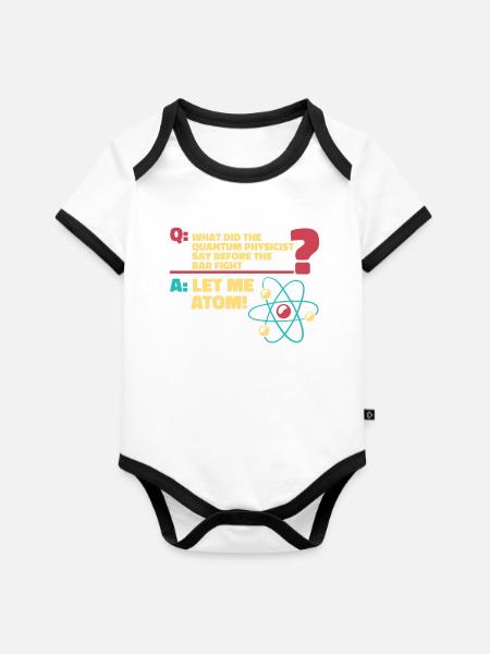 Physik Physiker - Baby Bio-Kurzarm-Kontrastbody - Weiß/Schwarz