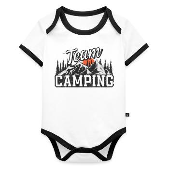 Équipe Camping - Body Bébé bio contrasté manches courtes - blanc/noir  - Devant