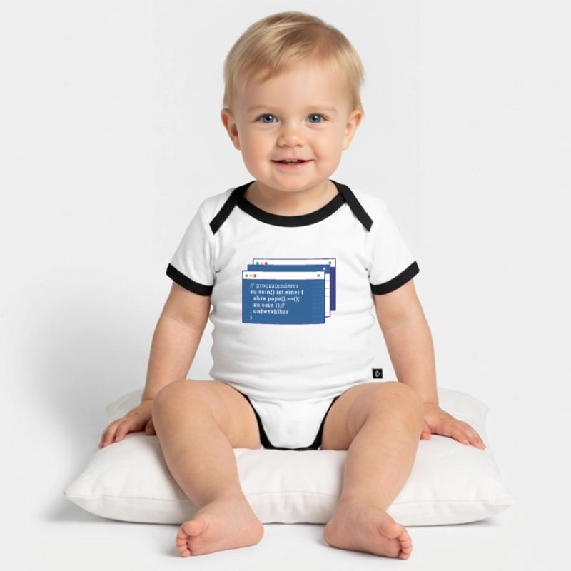 Developer Coder Programmer Father Organic Baby Contrasting Bodysuit