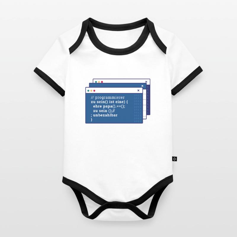 Developer Coder Programmer Father Organic Baby Contrasting Bodysuit