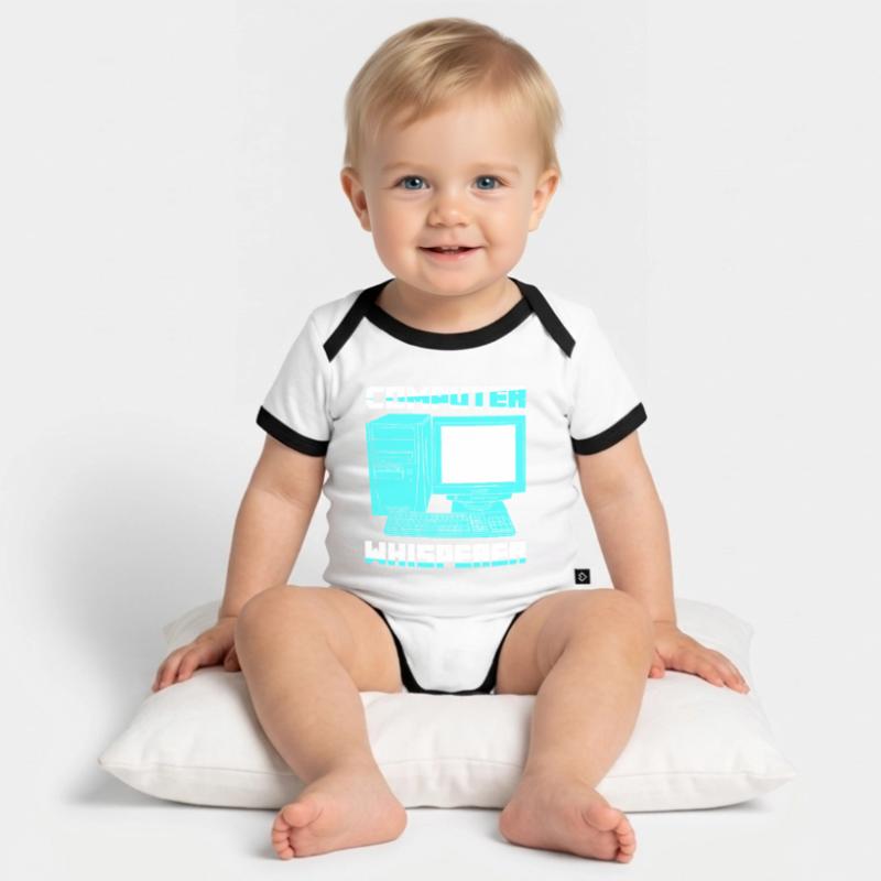 Computer Whisperer Software Coding Baby Bio-Kurzarm-Kontrastbody
