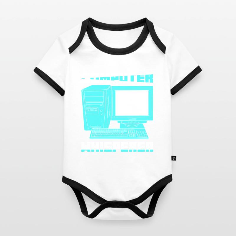 Computer Whisperer Software Coding Baby Bio-Kurzarm-Kontrastbody