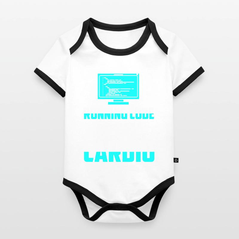Running Code Is My Cardio Coding Software Organic Baby Contrasting Bodysuit