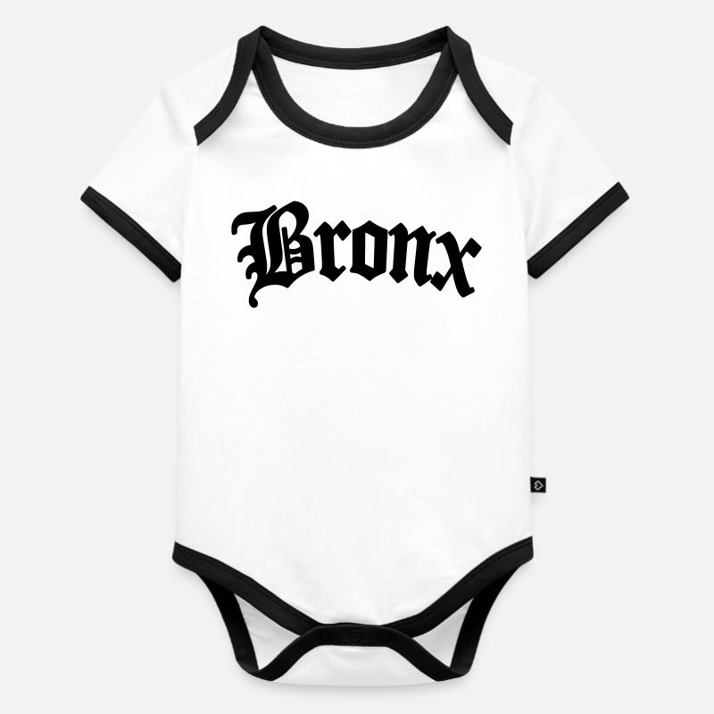 bronx - Baby Bio-Kurzarm-Kontrastbody - Weiß/Schwarz