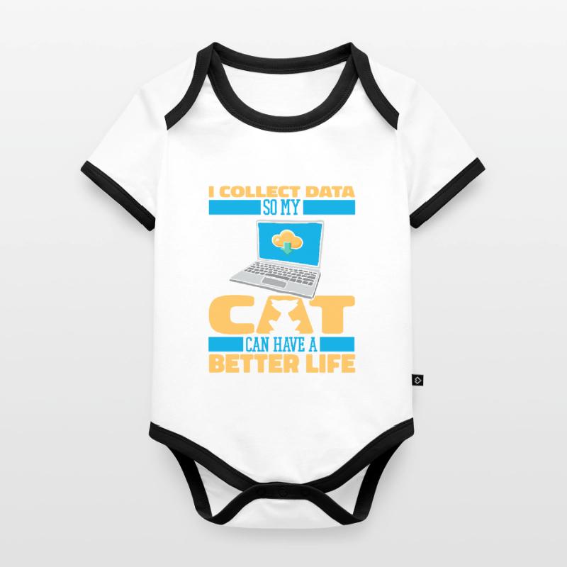 Data Science Data Analyst Cat Organic Baby Contrasting Bodysuit