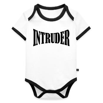 Chemise intrus - Body Bébé bio contrasté manches courtes - blanc/noir  - Devant