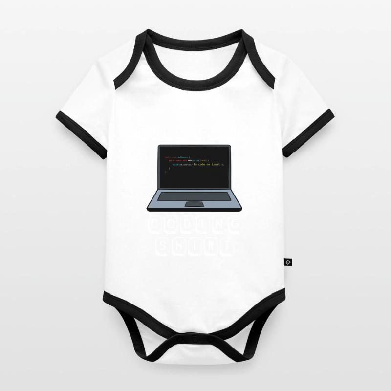 Code de programmeur informatique Geek Cool Developer Pun Body Bébé bio contrasté manches courtes