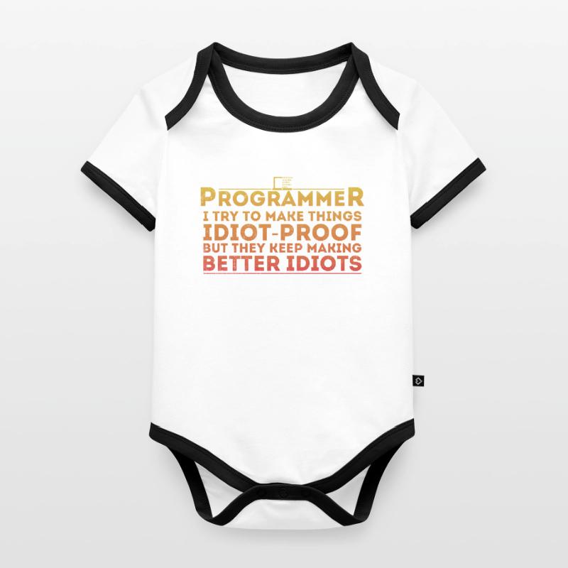 Drôle Programmeur Humour Codeur Informatique Programmation Body Bébé bio contrasté manches courtes