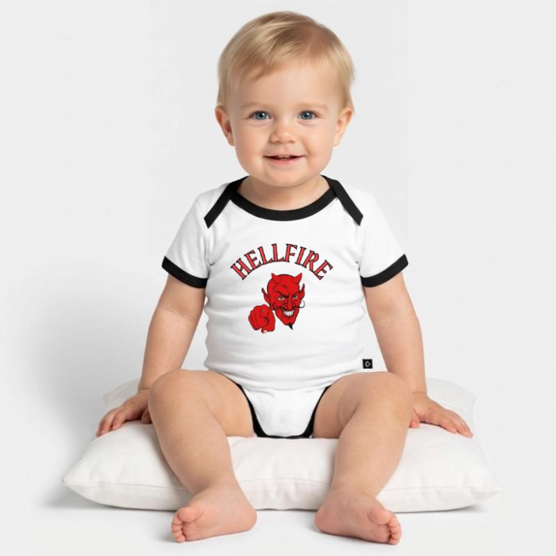 Devil, Satan, Devil, Hellfire Organic Baby Contrasting Bodysuit