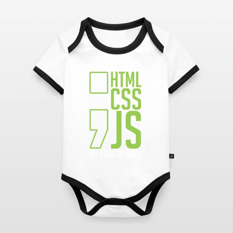 web developer gift html css js my kind of Organic Baby Contrasting Bodysuit