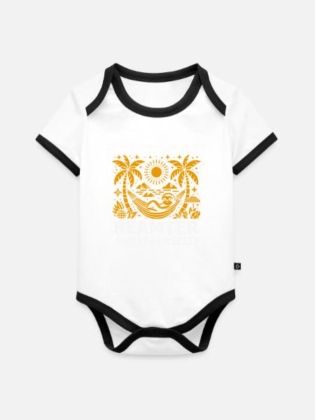 Beamter - Baby Bio-Kurzarm-Kontrastbody - Weiß/Schwarz
