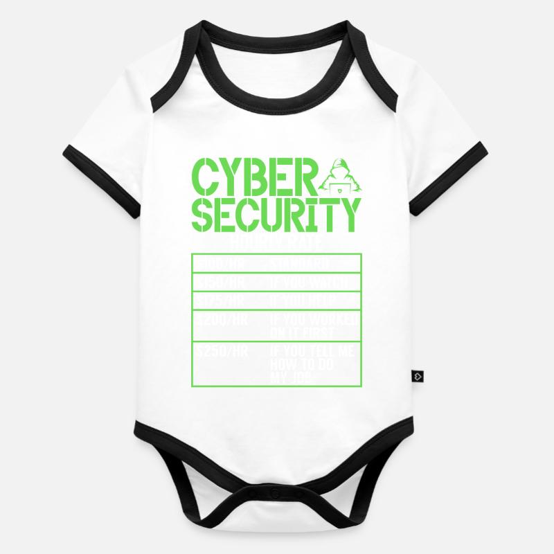 Piratage informatique en cybersécurité Body Bébé bio contrasté manches courtes
