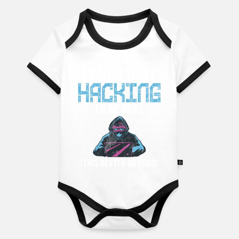 Piratage informatique en cybersécurité Body Bébé bio contrasté manches courtes