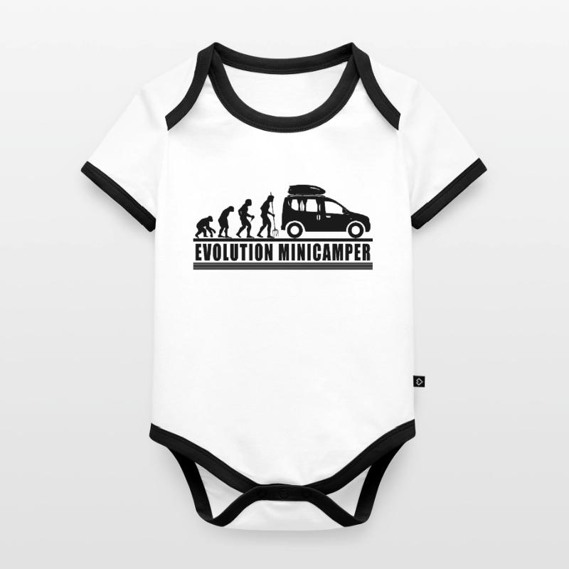 Evolution Minicamper Camping-Camper Microcamper Baby Bio-Kurzarm-Kontrastbody