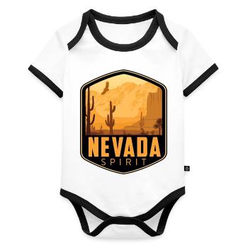 Logo Nevada Spirit - Organic Baby Contrasting Bodysuit - white/black  - Front