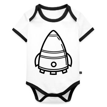 flying saucer - Organic Baby Contrasting Bodysuit - white/black  - Front